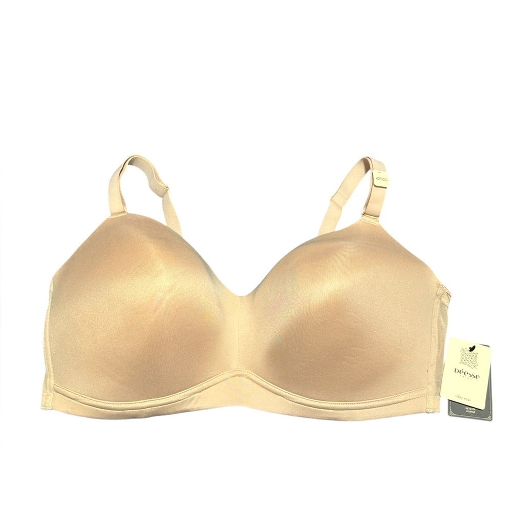 Deesse Lingerie 42DDD Wire Free T-Shirt Bra NWT Beige Nude Full Coverage Comfy